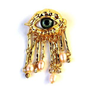 New Evil Eye Tear Brooch Pin Trendy Style Tassels Badge Delicate Brooch Jewelry